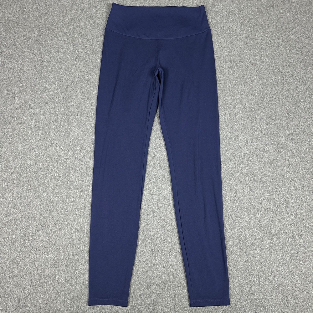 Oysho Comfortlux Leggings Womens Medium M Navy Blue High Waisted Ankle Yoga
